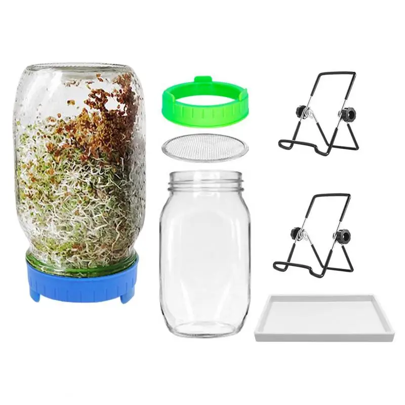 

Sprouting Jar Kit With Stainless Steel Screen For Wide Mouth Mason Jars Germination Kit Sprout Maker Seedling Tray For Sprout