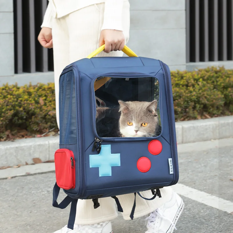 

Game Console Pet Outing Bag Oxford Cloth Material Breathable Space Expandable Foldable Storage Backpack for Cats and Small Dogs