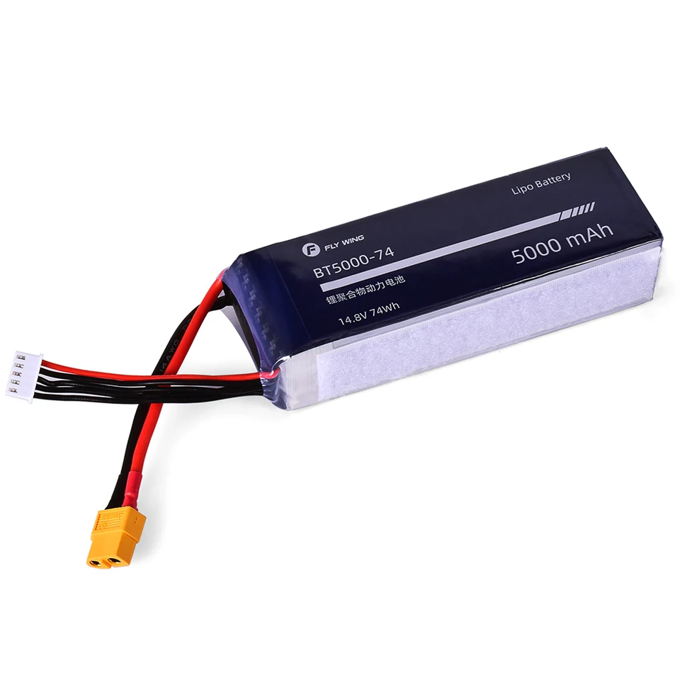 Batteria Lipo 4S 14.8V 5000mAh Per FLY WING FW450 V3 | Ricambio Per Elicottero RC, 25 Minuti Di Volo, Protezione Da Sovraccarico E Cortocircuito, Leggera E Portatile (450g)