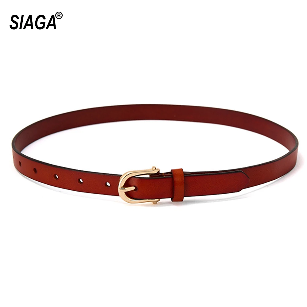 Fashion Design Top Quality Solid Cowhide Leather Belt Alloy Pin Buckle Metal Slim Waist Belts for Women 2023 New Arrival