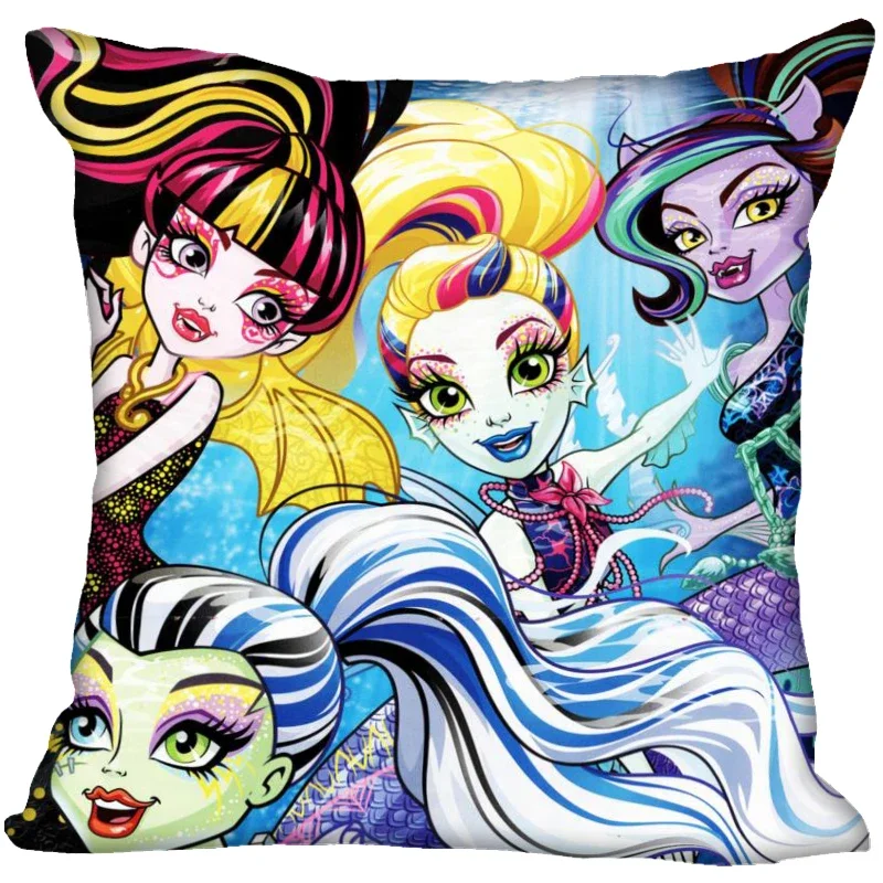 New Arrival Monster High Pillow Case High Quality Satin Fabric Pillowcase Decorative Pillow Cover Wedding Decorative