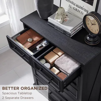 6 Drawer Dresser, Farmhouse Chest of Drawers for Bedroom, 44 4