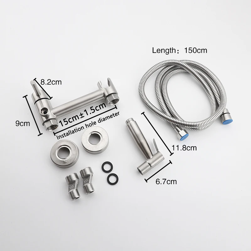 ULA Brushed Bidet Faucet Mixer Toilet Faucets Ducha Cold&Hot Water Mixer Crane Round Shower Sprayer Hygienic Shower 3