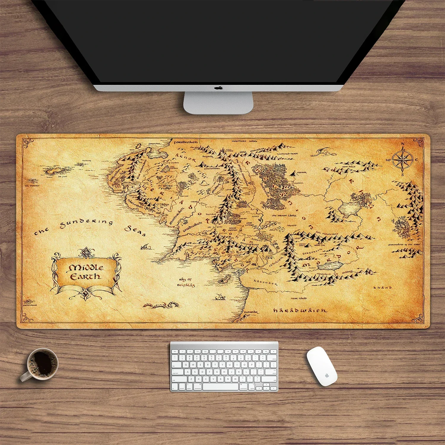 Ancient map of Middle-earth Large Mouse Pad XXL Gaming Desktop Carpet Laptop Desk mat Table Keyboard Accessories Rug 900X400 mouse pad,gaming mousepad,computer desk mat