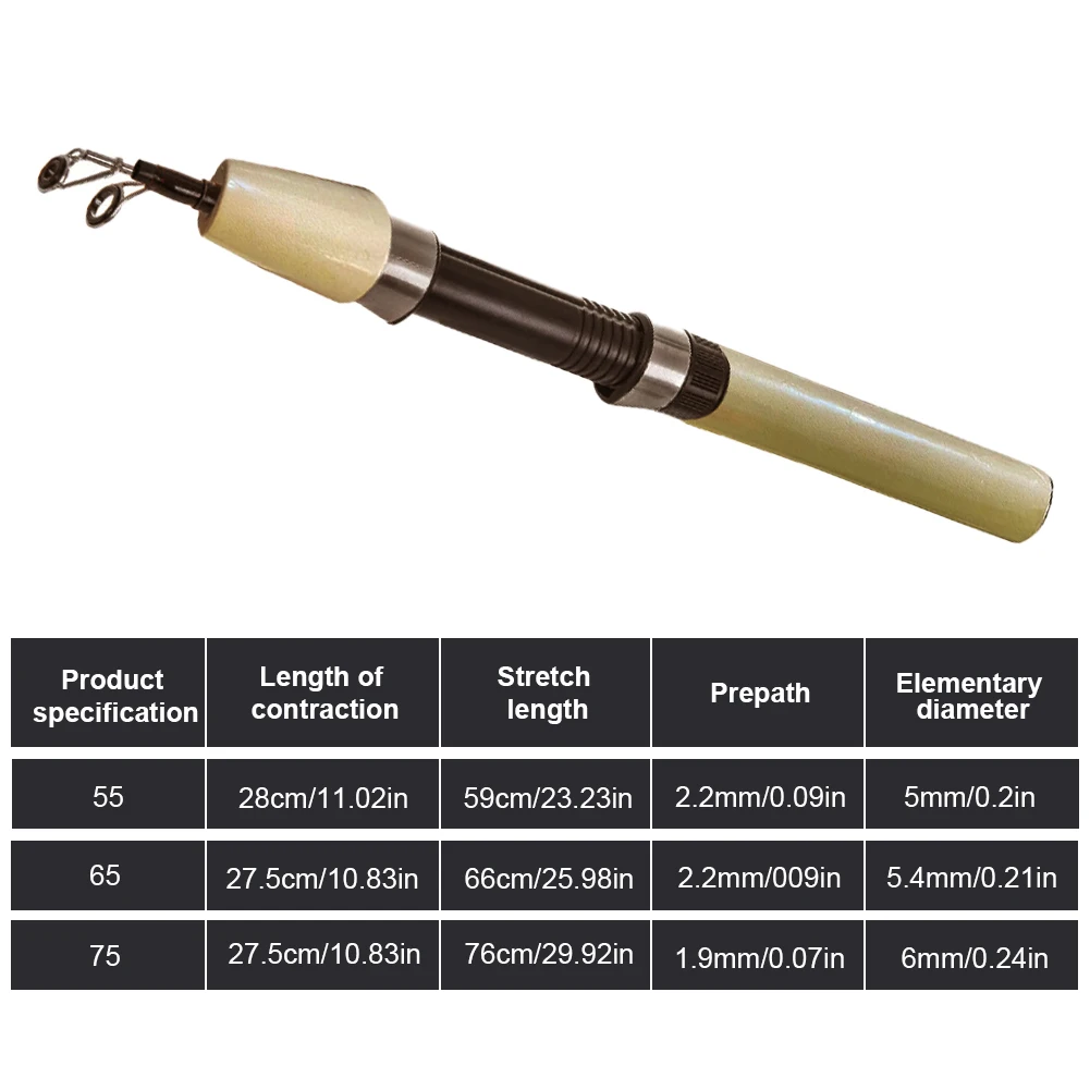 Portable Retractable Fishing Pole Carbon Power MH Fast Action Portable 55/65/75CM Fishing rod For Multi-water Area Applicable