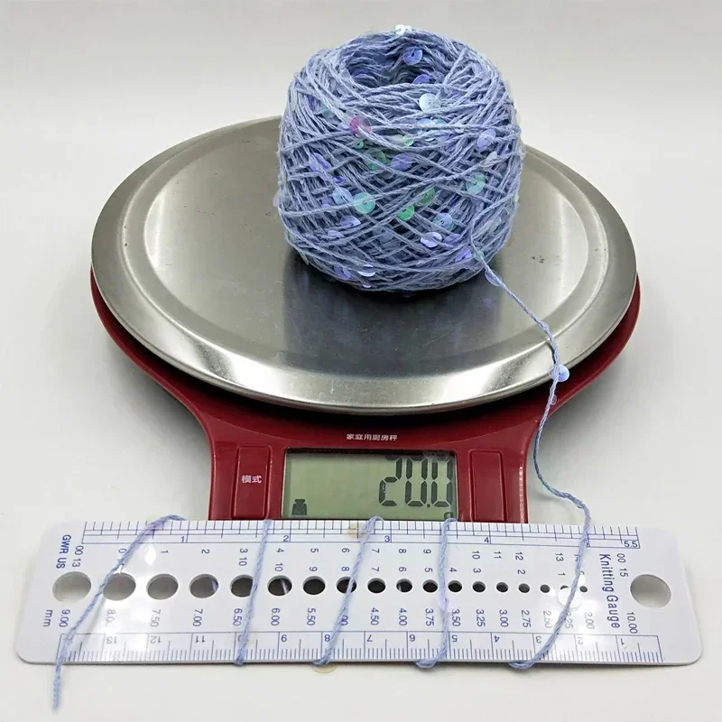 1 piece*20g Sequin cotton yarn 6mm and 3mm sequins yarn for hand knitting