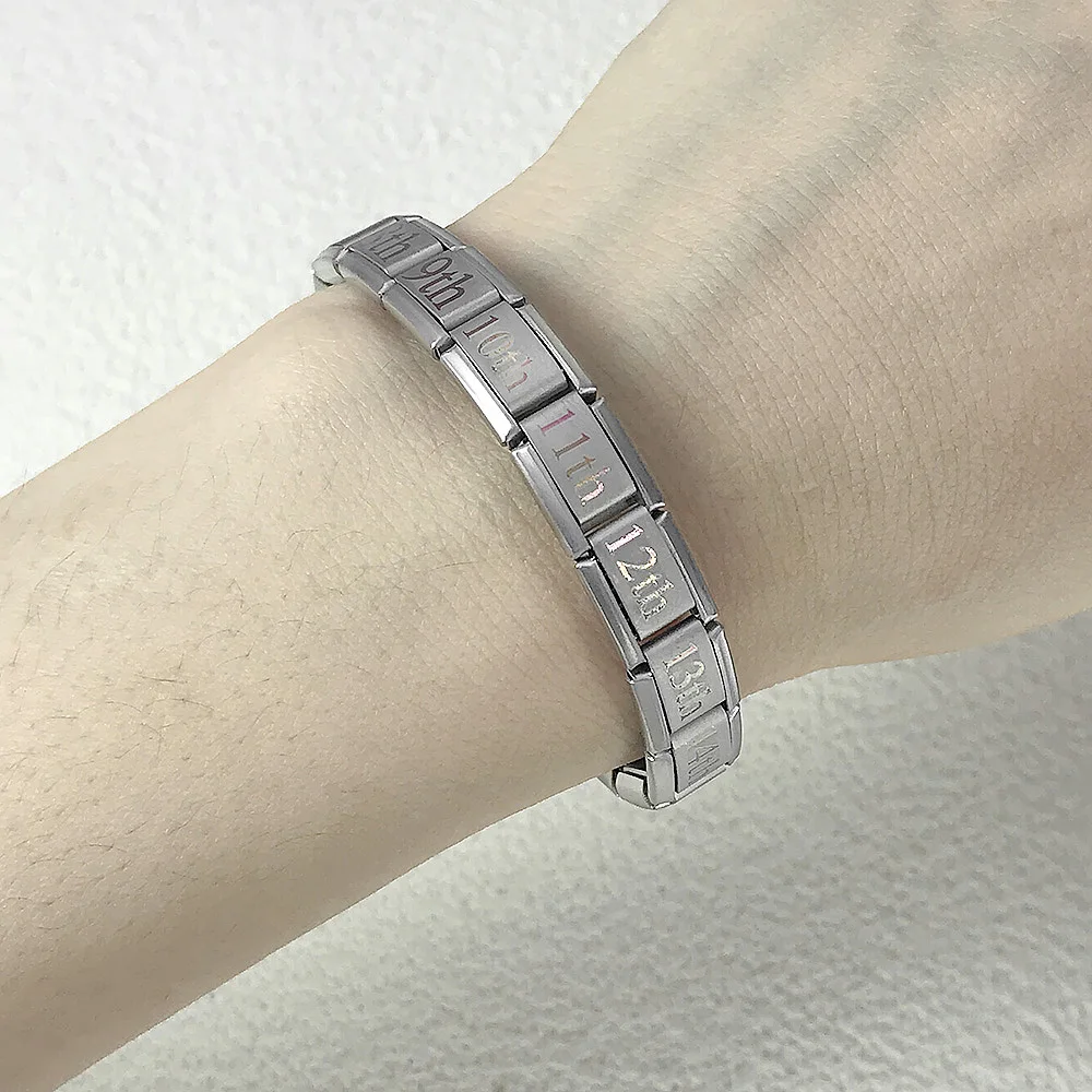 Gemosa Original Gänseblümchen Mode Frauen Armband Datum italienische Charm Links passen 9mm Armband Edelstahl Schmuck herstellung – Detail 3