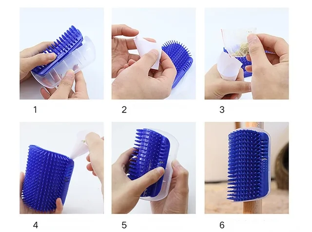 Spazzola Da Massaggio Per Gatti Con Erba Gatta - Adesiva O A Vite - Setole Morbide Per Tiragraffi E Relax