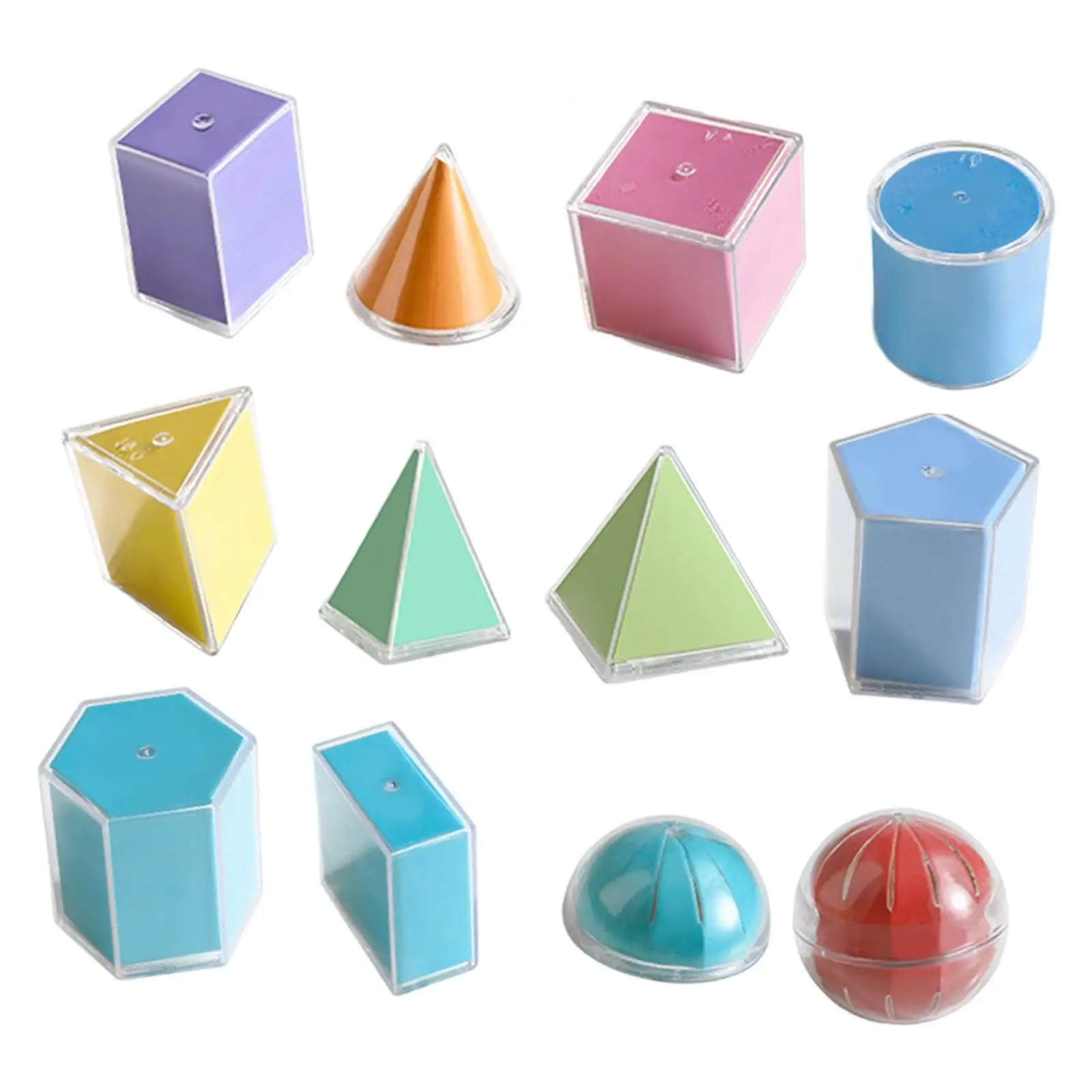 12 Pieces Geometric Shapes Blocks Math Games Reusable Durability Educational 12 Pieces Geometric Shapes Blocks Math Games Reusable Durability Educational