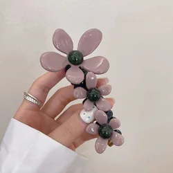 Elegant Pearl Flower Hair Ties - Stylish and High - Elastic Hair Accessories (A)
