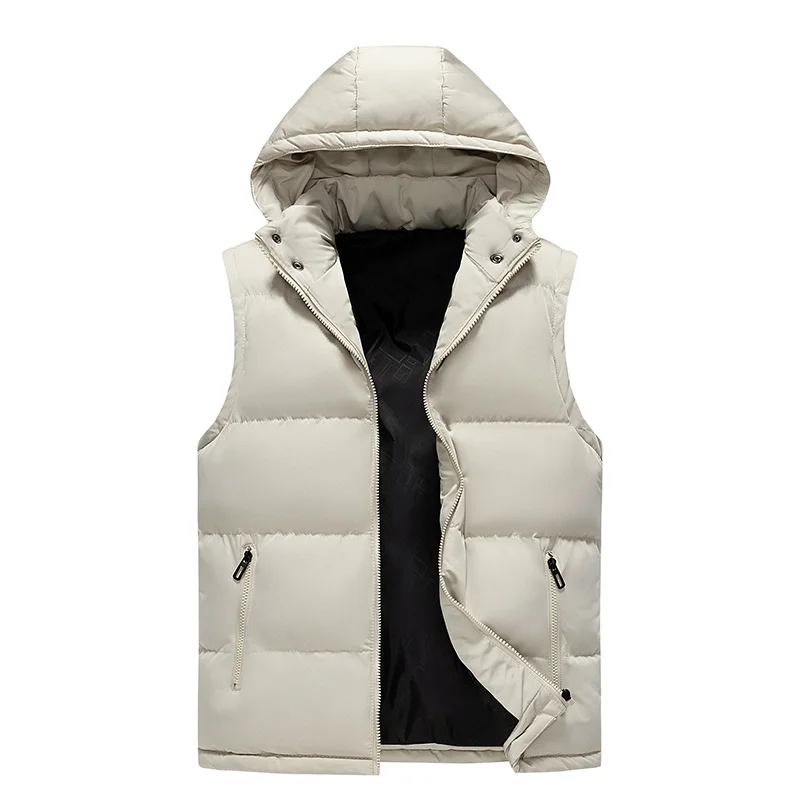 Japanese Hooded Down Vest Windproof Neck Protection Warm Men down vests