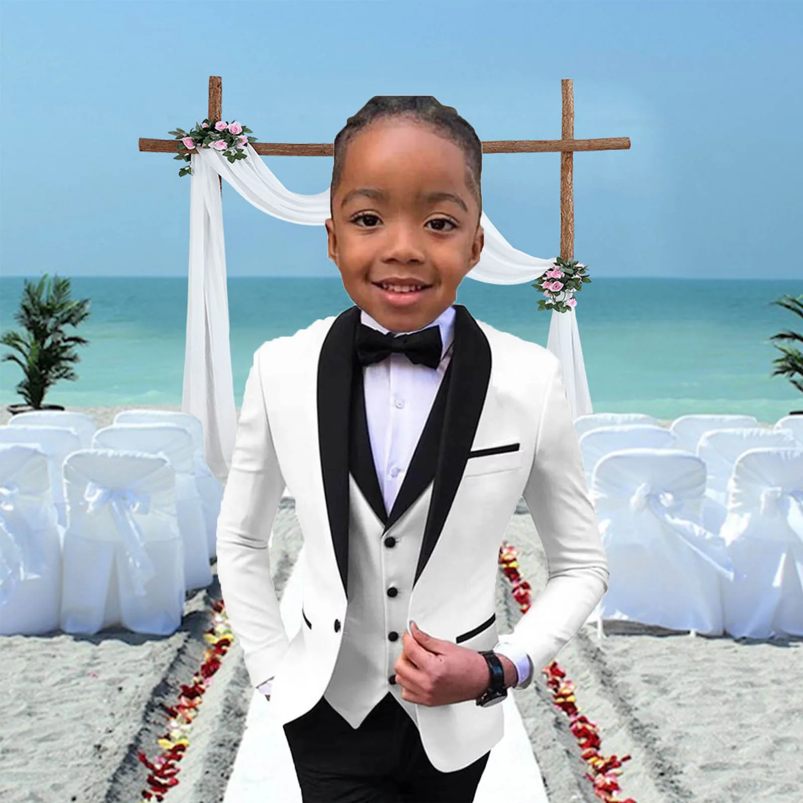 Completo Elegante Bambini Abito Formale Bambino 5 Pezzi - Completo Con Gilet E Papillon Set Completo Bimbo - Foto 11