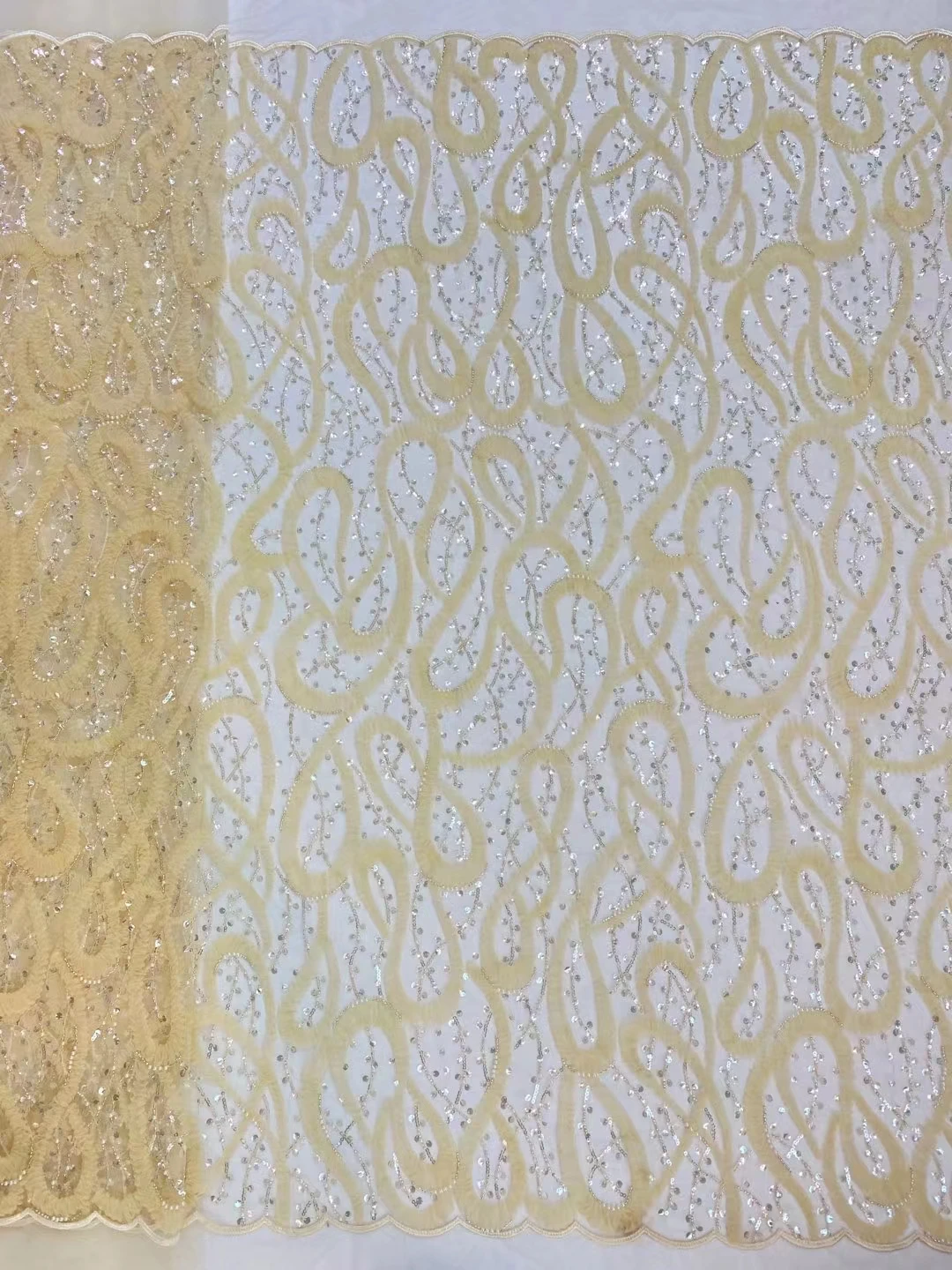 

High Quality Embroidered Lace Fabric JRB-27.62701 with Sequins for Lady or Young Gril Dress Nigerian French Net Lace