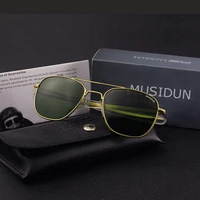 RE lunettes de soleil homme armée américaine militaire Aviation pilote lunettes de soleil femme marque de luxe Vintage métal titane cadre lentille en verre 2