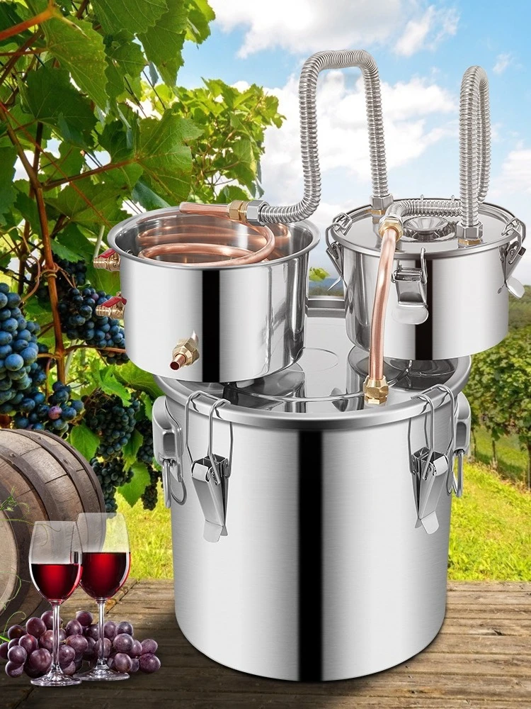 Description Picture 3 of item12L 20L 30L 50L Alcohol Brewing Distiller DIY Moonshine Apparatus Stainless Steel Still Whisky Beer Brandy Home Appliance