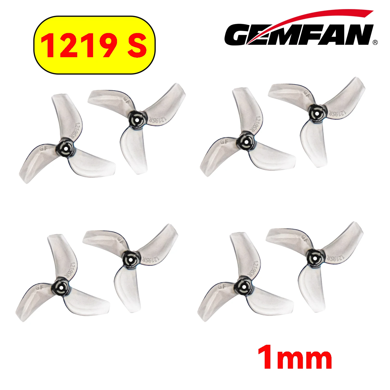 Gemfan 1219S Hélices 1.2 pouces 1.9 pitch pour micro drones FPV