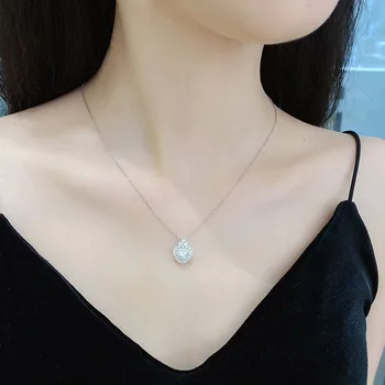 Heart Cut Lab Grown Diamond Pendant Necklace 0.5ct Main Stone DEF VS-VVS Platnum 950 Diamond Wedding Necklace For Women NO IGI 5