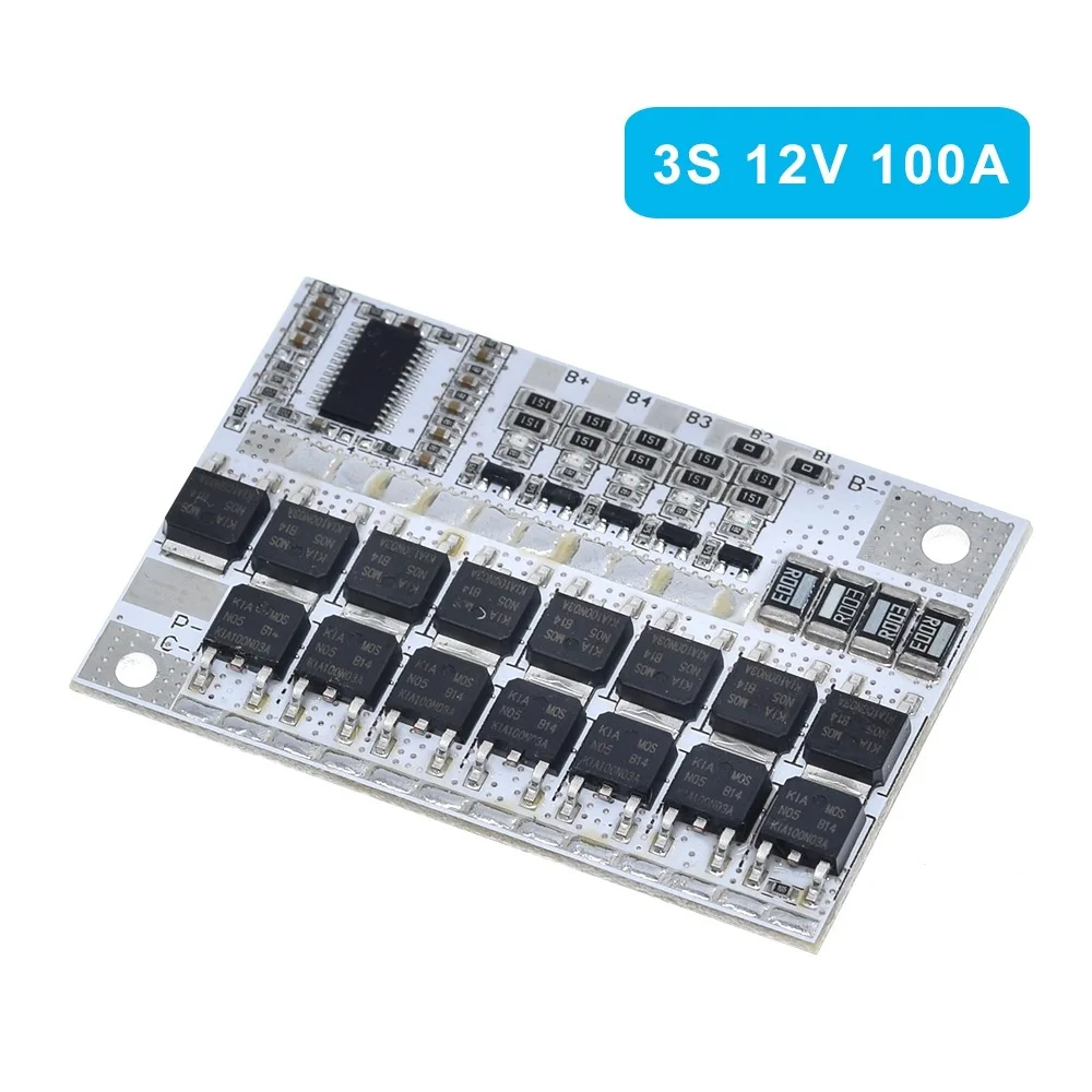 Lithium Battery Board 3s/4s/5s Bms 12v 16.8v 21v 100a Li-ion Lmo Ternary Lithium Battery Protection Circuit Board Li-polymer Balance Charging Module