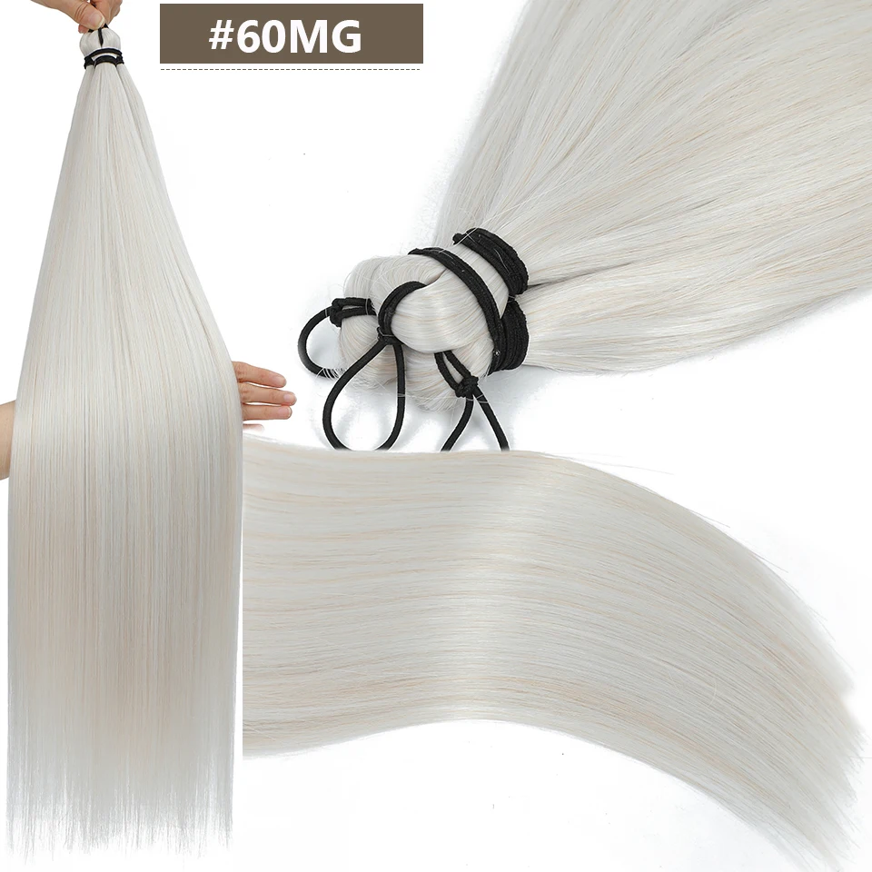 28 Zoll 300 Gramm Häkelzöpfe Glattes Haar Ombre Braun 6 # Blond 613 # Orange Hair Bio Hochtemperatur-Synthetikhaar – Detail 16