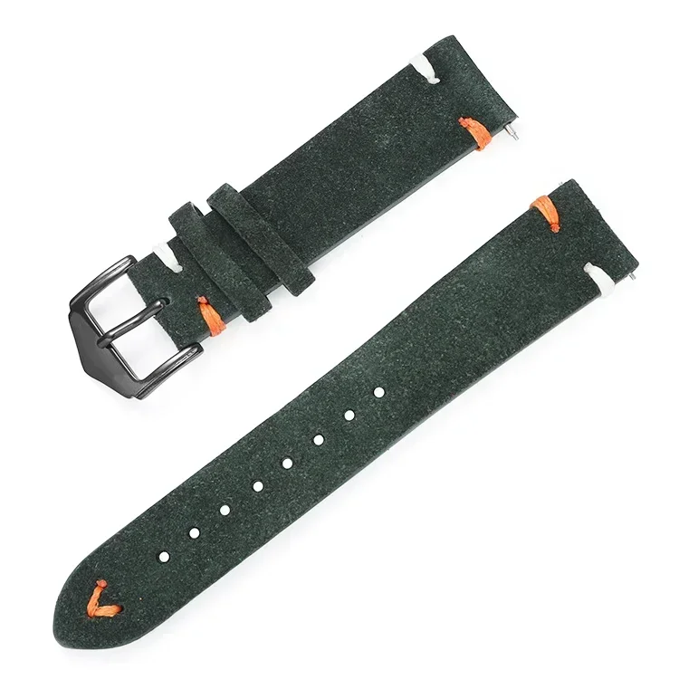 Vintage-Style Genuine Leather Watch Strap, 20mm/22mm