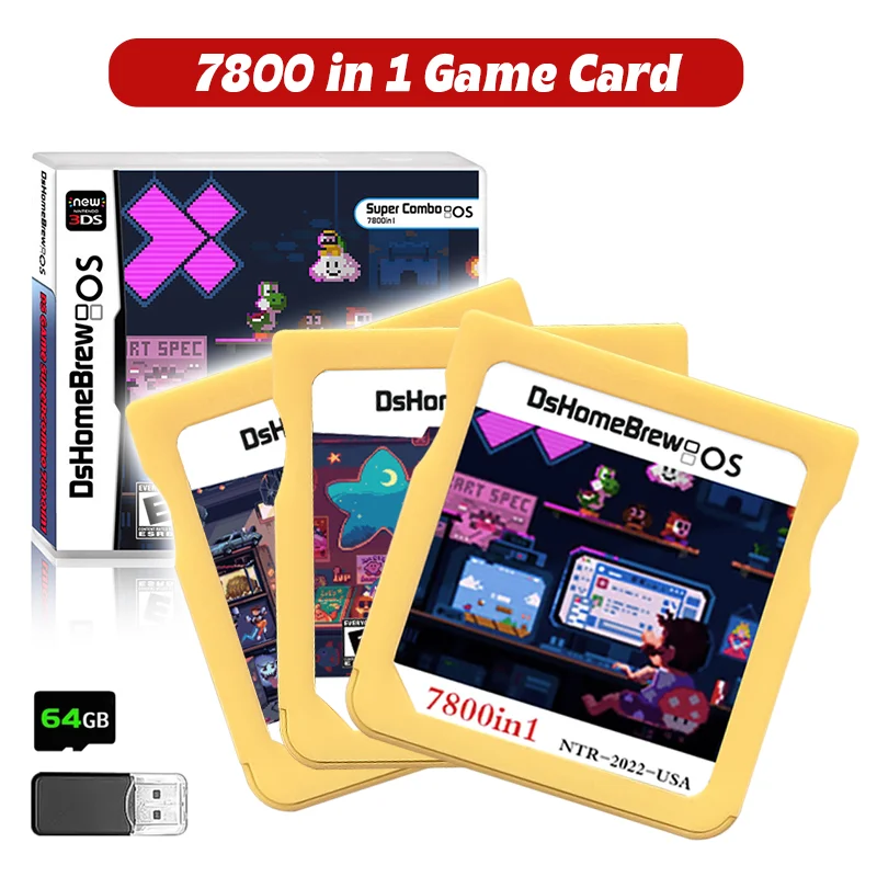 New DS Card 7800 In Game Collection R4 3DS Flash Card for NDSL