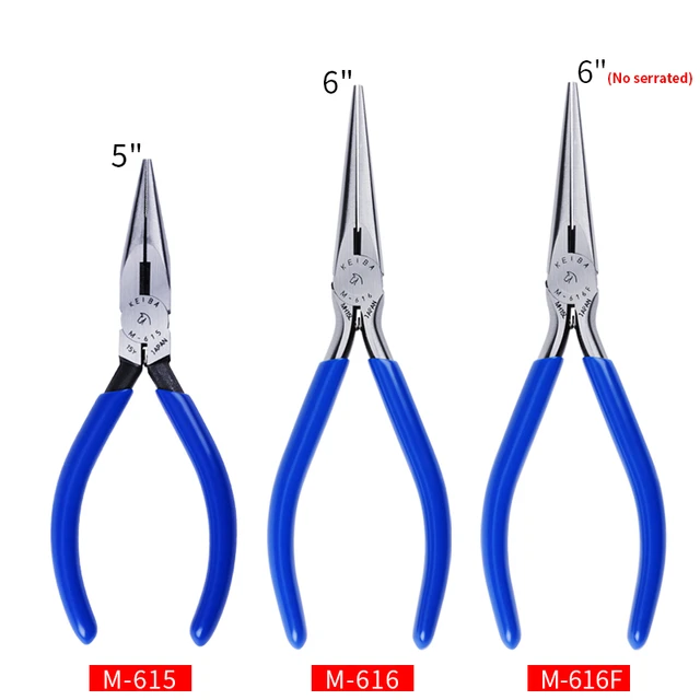 6 Mini Needle Nose Pliers (Non-Serrated Jaw) with Return Spring