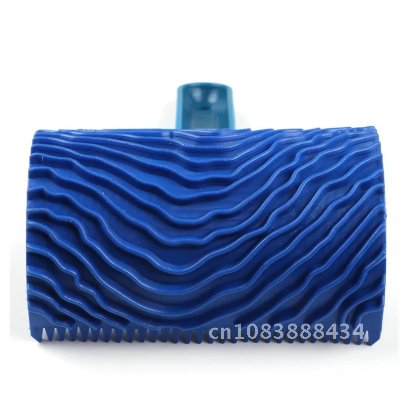 

Blue Rubber Wood Grain Paint Roller Brush DIY Graining Wall Painting Tool with Handle Wall Texture Art Painting Application Tool