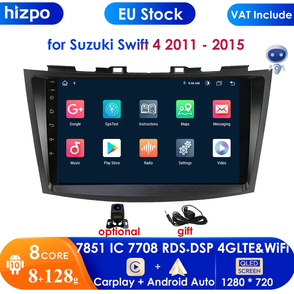 8G+128G Android 10 Car Stereo Player for Suzuki Swift 4 2011 - 2015 Radio GPS Navigation WIFI RDS DSP Multimedia 2din | Автомобили и