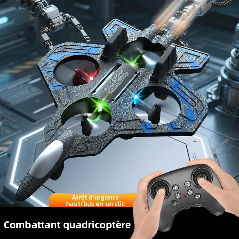 Hélicoptère RC télécommandé 2.4GHz, 3 canaux, LED, bleu/vert