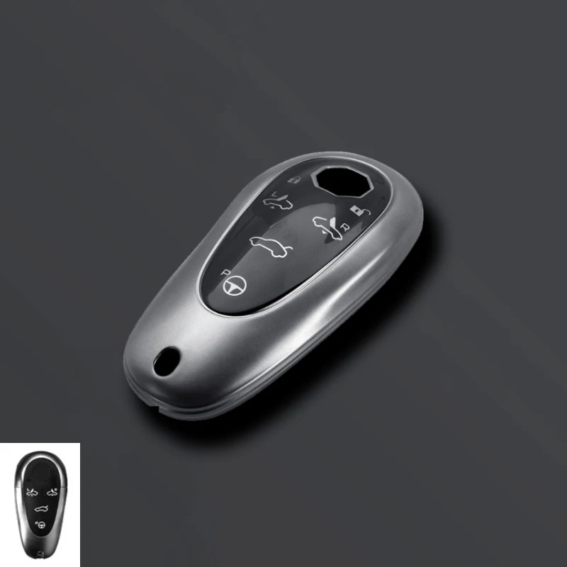 Suitable for MG car key bag, Cyberster car key set, all inclusive, metal gray, high-end feeling TPU