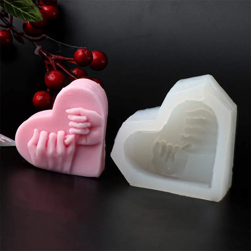 3D Rose Heart Shape Silicone Soap Mold DIY Love Rose Candle Plaster Making Tool Chocolate Ice Mould Decor Valentine's Day Gifts