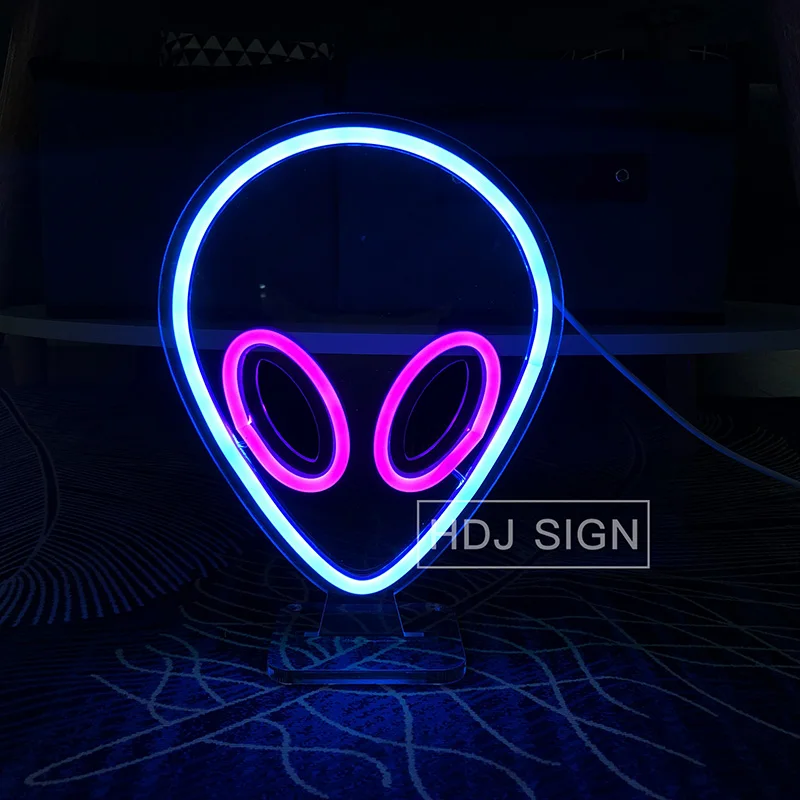 

Alien Neon Light USB Charging Wall Decor Children Gift Night Light LED Bedroom Kids Room Bar Desk Table Decoration Lamp Gift