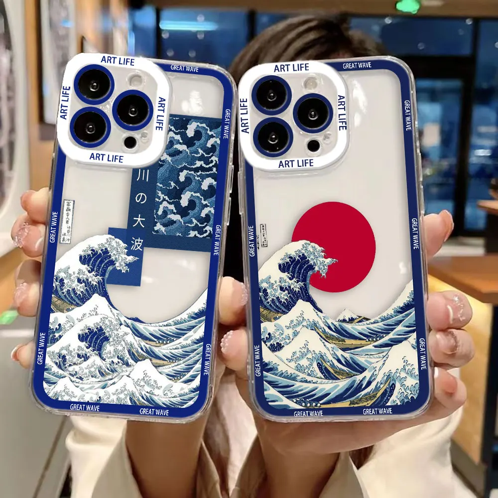 The Great Wave Kanagawa Clear Phone Case