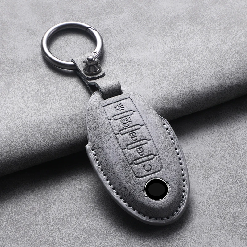 Key Case Cover Key Case Car Key Shell 5 Buttons Leather for Nissan X Trail T32 Rogue Patrol Murano Htrail Maxima Altima Sentra Qashqai