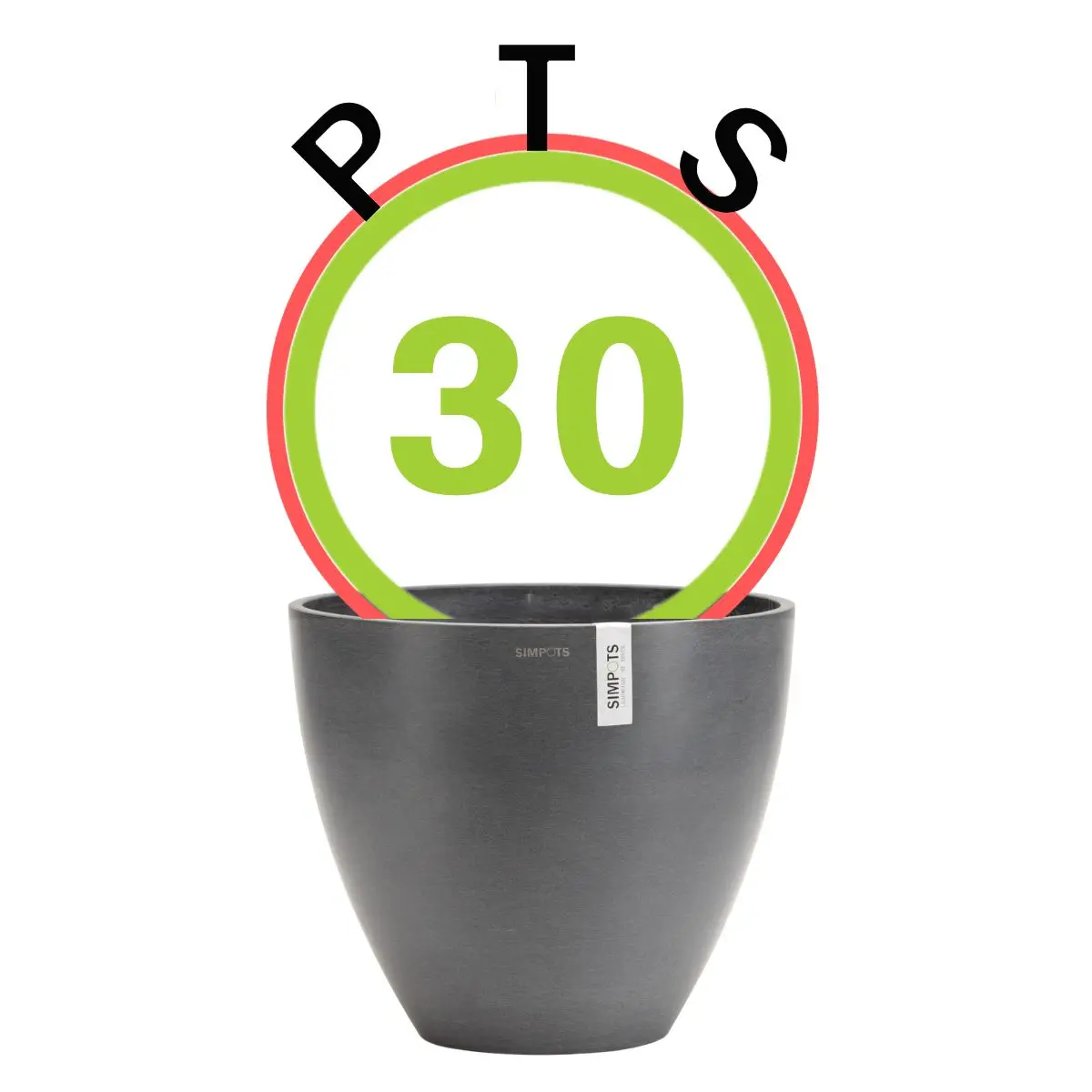 

SIMPOTS Plant Pot Gray DP30CM Elliptical Flower Planters Decorative Planters For Plants Low Price ECO Friendly