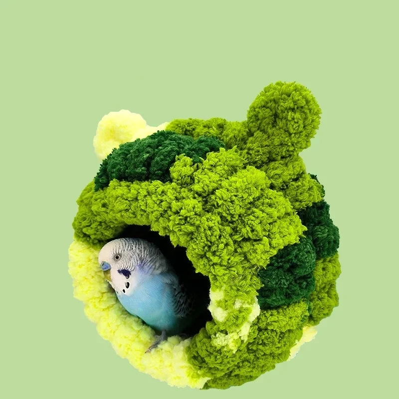 Warm Bird Nest Winter House Hanging Hammock Cage Accessories Plush Hideaway for Parrot Hummingbird Decoration Bird Cages bird cage accessories