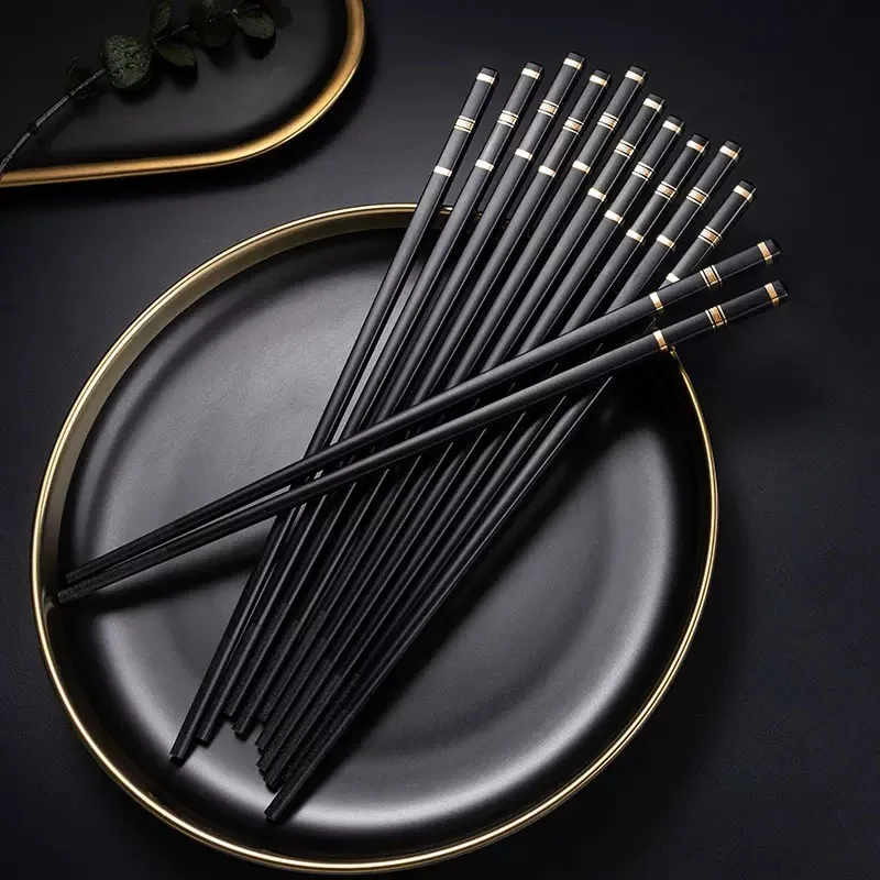 Finger Chopsticks Non Slip Chopsticks Wooden Chopsticks Sushi Chopsticks Led Chopsticks Chopstick Holder 5 Pairs Chinese Japanese Korean Reusable Alloy Chop Sticks Kitchen Tableware Tool Accessories