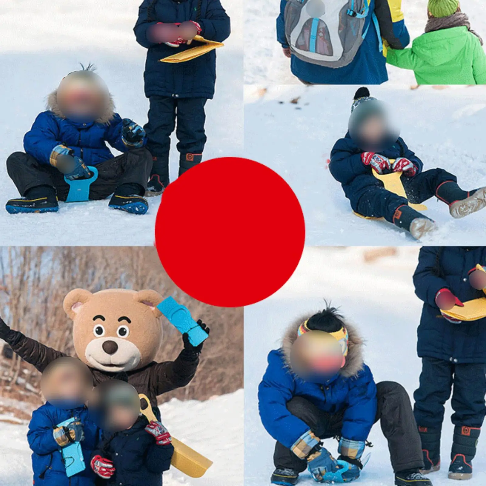 Mini Portable Foldable Snow Sled With Handle - Soft