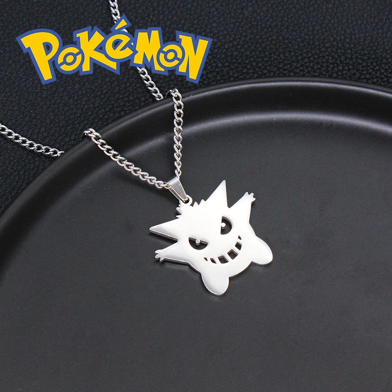 

Pokemon Gengar Necklace Anime Figures Metal Pendant Kawaii Sweater Chain Hip Hop Jewelry Accessories for Men Women Birthday Gift