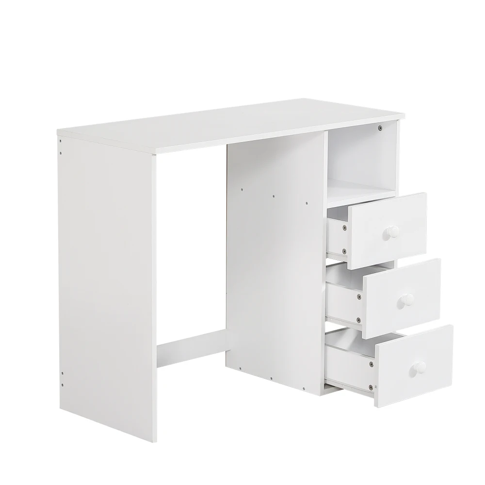 Etagenbett, Babybett mit buntem Fallschirmgitter, Schreibtisch mit 3 Schubladen, 4-stufiger Kleiderschrank, offenes Regal Kiefer + MDF 90 x 200 cm – Detail 15