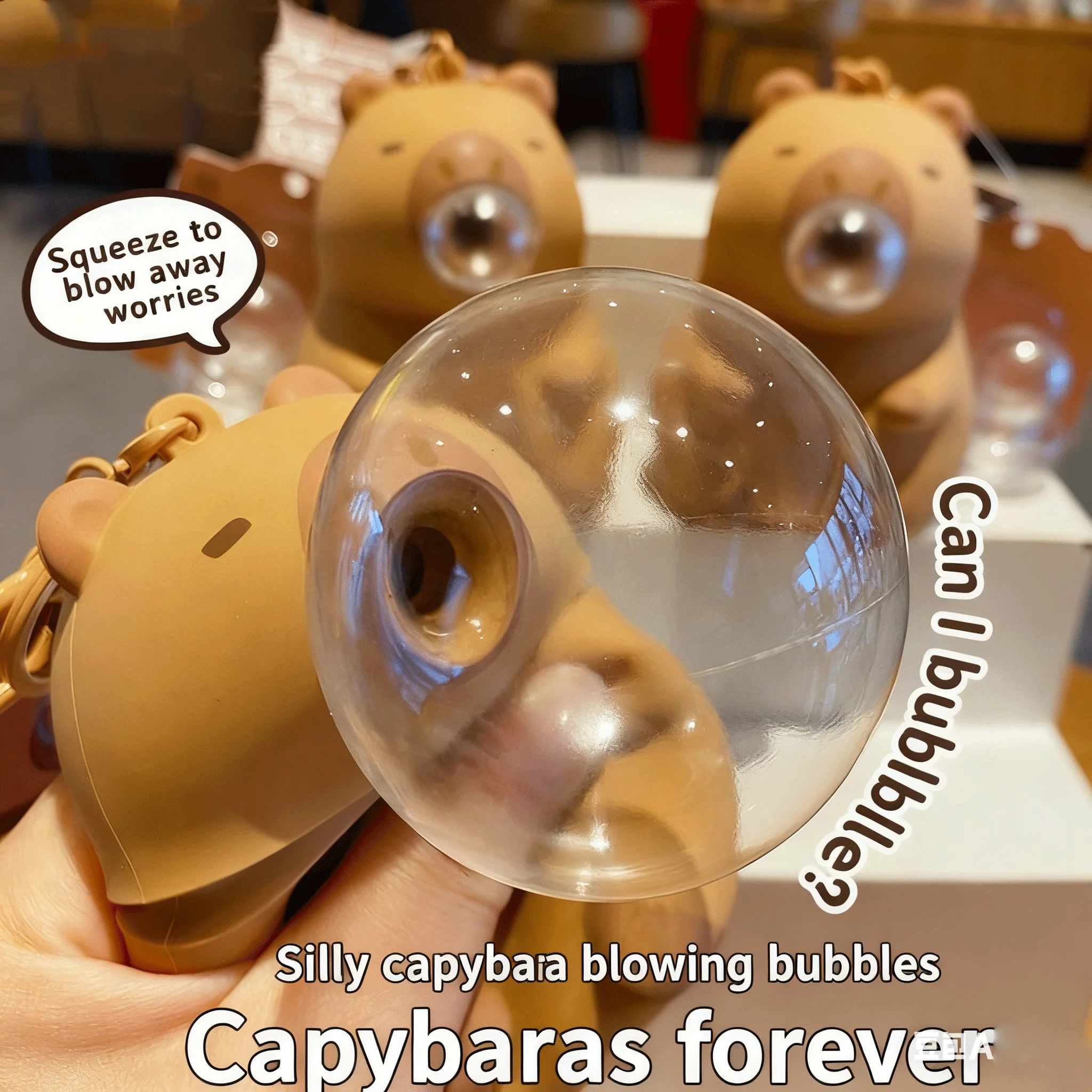 Capybara Doll Pinch Pendant Toy - Detail View