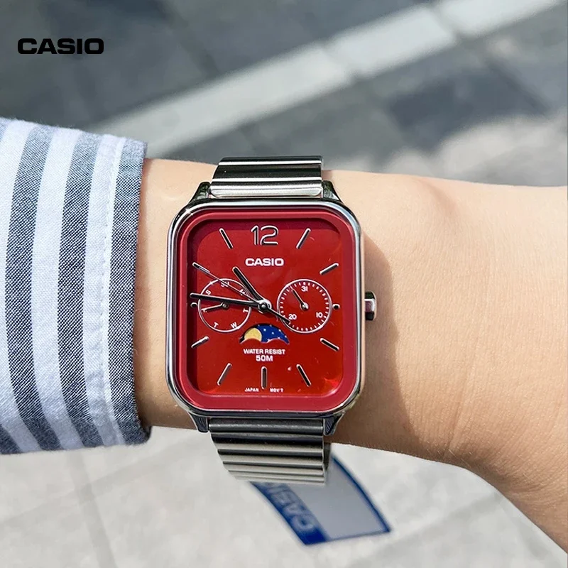 【新品・未使用】CASIO STANDARD MENS MTP-M305D Casio MTP-M305D-2AV Standard Analog Moon Phase Stainless
