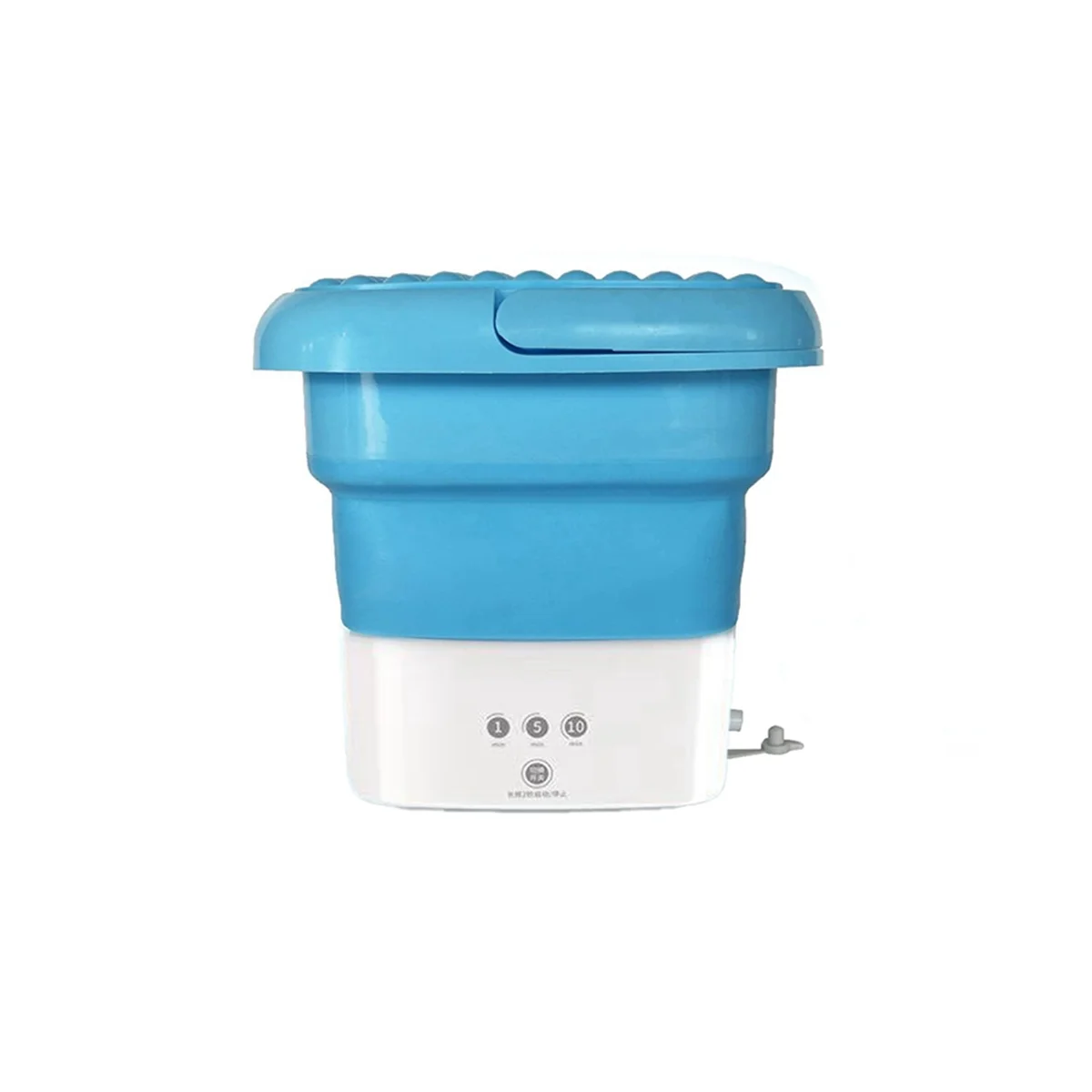 Lavatrice Blu, Mini Lavatrice Pieghevole Combinata Con Piccolo Cestello Di Scarico Pieghevole Uk Plug