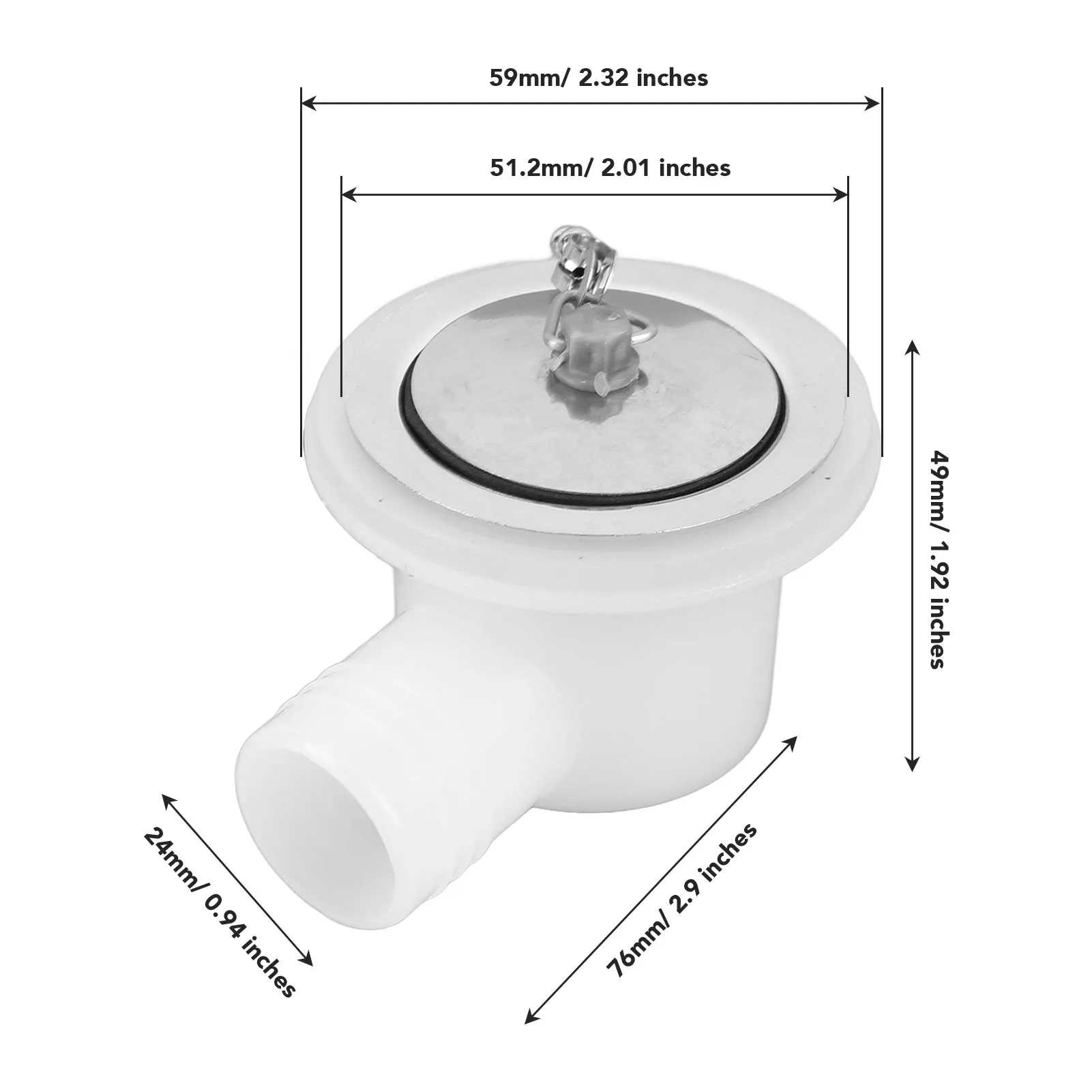 RV Sink Drain Connector Right Angle Stainless Steel Strong Sealing Space Saving Drain Pipe Hose Plug Sewer Adapter for Yacht rv sink