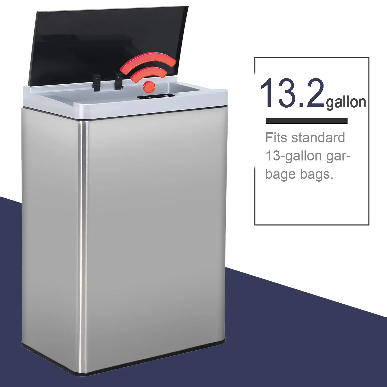 13.2 Gallon Touchless Sensor Trash Can 3