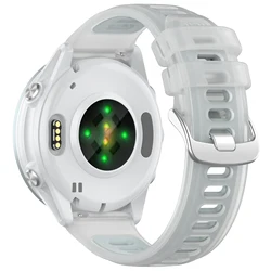 Transparent Two - Tone Silicone Sport Band Bracelet - 22mm/20mm Strap - 20mm (White)