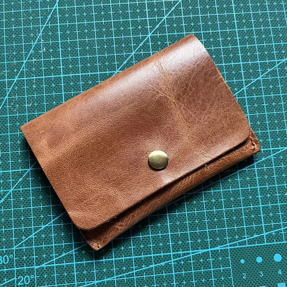 Genuine Leather Card Holder Wallet Minimalist Cowhide Leather Wallet Men for Cards