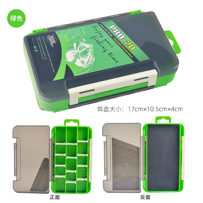 Description Picture 2 of itemDouble Sided Fishing Tackle Boxes Fishing Lure Jig Box Organizer Fishing Bait Tackle Storage Case For Blades Spinner