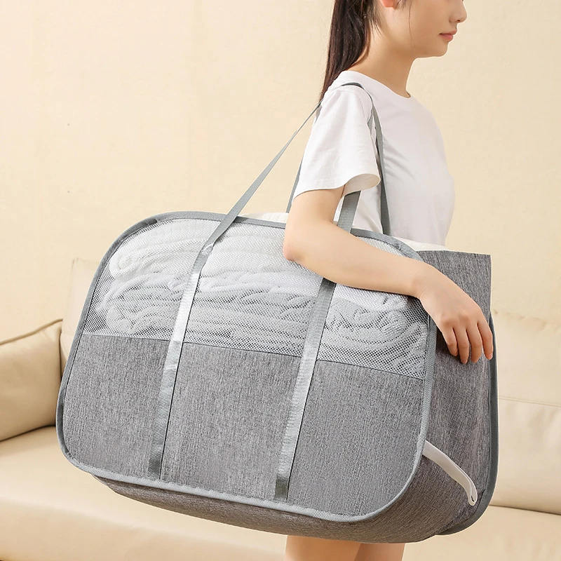 Collapsible Laundry Baskets 3 Compartment For Dirty Clothes Bathroom Clothes Mesh Storage Bag Household Wall Hanging Basket