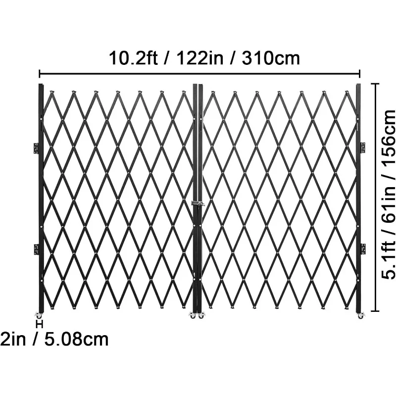 Bi-folding Security Gates Steel Folding Security Gates Flexible Extension Security Gates 360° Rolling Barricade Gates Keyed Gate 6